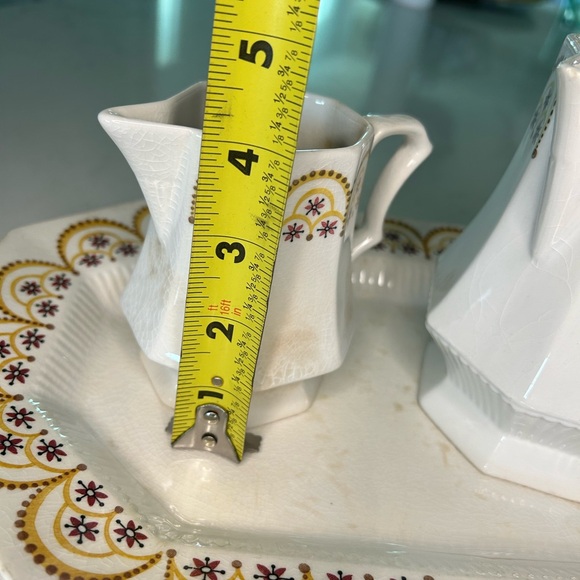 Independence Ironstone Server Plate w/2  sized Creamers Castle Ton, Japan - Picture 5 of 10